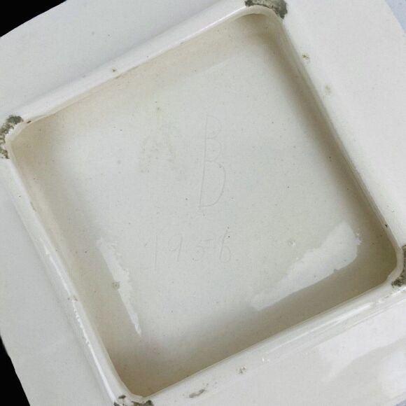 RARE Vintage 1950s Signed Spider Plates Halloween Smokey Sissy Kitschy Gold Trim - Picture 10 of 12